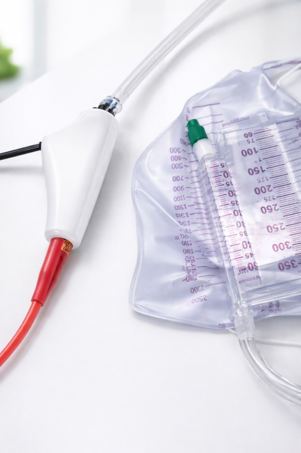 Nephrova inline urinary-oxygen sensing module connected between a urinary catheter and a collection bag